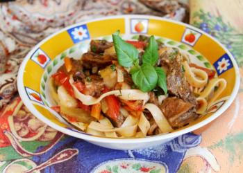 Delicious pork lagman - recipe with step-by-step photos at home